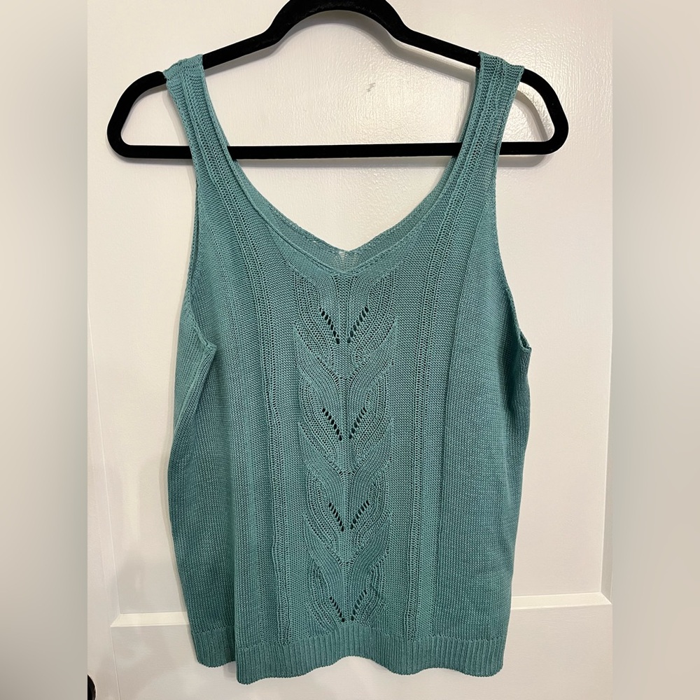 Teal Knit Sleeveless Top